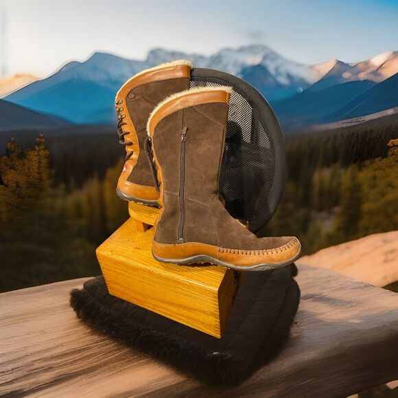 The North Face Primaloft Brown Suede 200 Gram Insulated Waterproof Boots Size 7‎ - Picture 1 of 16